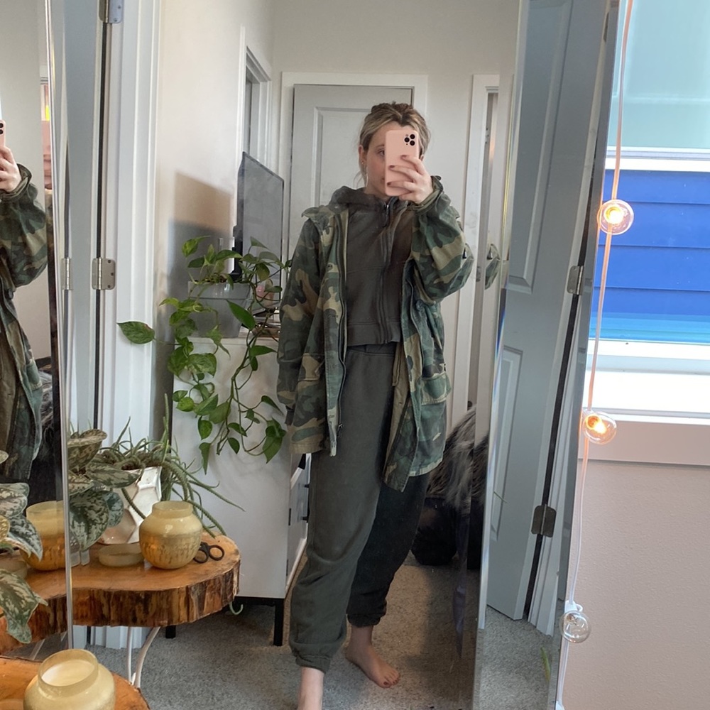 free people camo oversized jacket